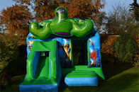 Casa de salto del castillo verde inflable del Super Heroes de los niños con la diapositiva