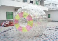 Rodando dentro de la bola inflable divertida de Zorb, bola colorida del hámster de los niños de las entradas