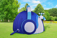 Tienda inflable azul modificada para requisitos particulares del acontecimiento de la bóveda de las auriculares para el anuncio publicitario