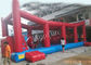 Red N Blue Corridor Inflatable Sports Games With Obstacle Balls N Climbing Wall