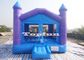 15feet Purple / Blue Inflatable Jumping Castle With Roof And Mash Windows