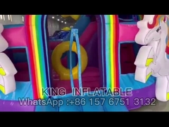 Infalatable se escuda el arco iris Unicorn Bouncer House