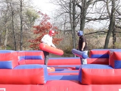 Inflable Gladiador Joust Inflables Juegos deportivos Gorila para niños y adultos