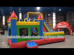 Al por mayor castillo inflable con tobogán de agua combo seco y húmedo casa de rebote inflable personalizada