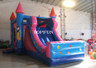 Diapositiva de salto inflable del castillo de la lona rosada de princesa PVC para los niños