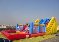 Red Multifunctional Inflatable Water Slide With Obstacles N Pool