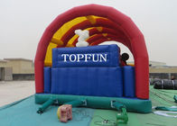 Red / Yellow PVC Tarpaulin Inflatable Water Jumping Castles With Roof
