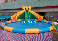 Custom PVC Tarpaulin Inflatable Water Park With Swimming Pool For Kids / Adults