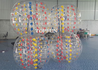 Bola de parachoques 0.8m m inflable divertida con la soldadura coloreada de los anillos en D fuerte