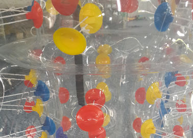 Bola de parachoques 0.8m m inflable divertida con la soldadura coloreada de los anillos en D fuerte