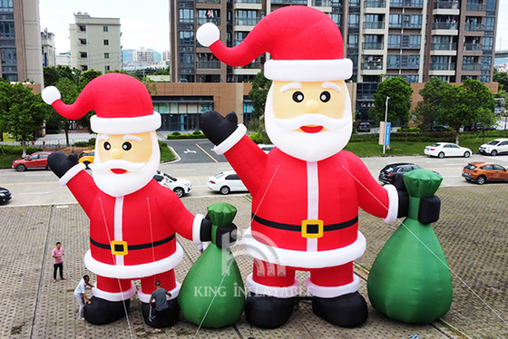 Papá Noel inflable de 20 pies, 26 pies y 33 pies de altura, las decoraciones navideñas explotan a Papá Noel