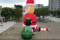 Papá Noel inflable de 20 pies, 26 pies y 33 pies de altura, las decoraciones navideñas explotan a Papá Noel