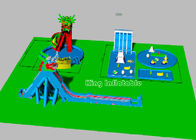 Parques inflables del agua del dragón grande de los niños con fuerte colorido de la piscina de agua azul