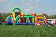 Carrera de obstáculos inflable al aire libre grande de 40 del pie de las carreras de obstáculos 5k niños de los adultos para el alquiler