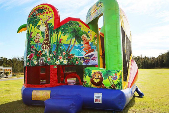 Castillo animoso inflable de Juming del alquiler al aire libre combinado inflable del castillo con la diapositiva