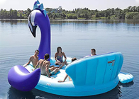 6 barcos flotantes del pavo real de las personas de la piscina del flotador de la isla pool del partido gigante inflable del lago