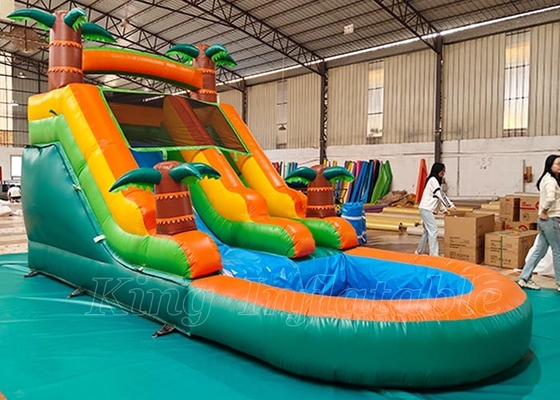 Tobogán acuático inflable de la yarda de los niños de las selvas tropicales al aire libre de los toboganes acuáticos con la piscina