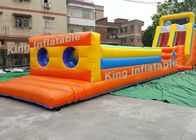 Obstáculo y diapositiva inflables de los juegos del deporte del túnel anaranjado largo de la forma para los niños