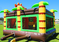 Alquiler animoso inflable del castillo del dinosaurio del PVC del juego al aire libre 0.55m m de los adultos y de los niños