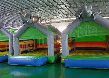 Castillos animosos inflables grises del elefante divertidos para los niños con el tamaño los 4*4m