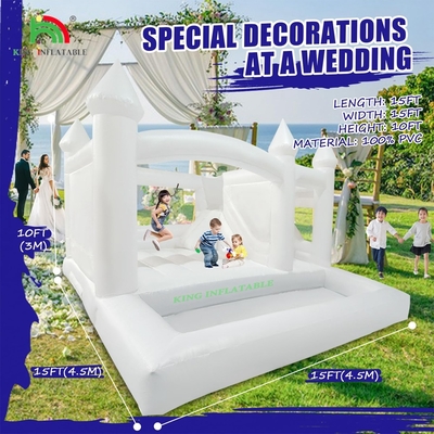 Niños saltando deslizamiento de salto Blanco Inflable de la Boda Casa de salto con piscina de bolas