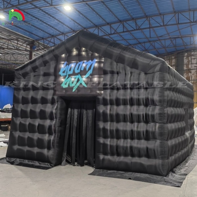 Carpa de fiesta portátil de gran tamaño Casa de luz LED negra Bar de discoteca Carpa de cubo inflable