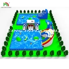 Equipo de entretenimiento de agua de tierra personalizado toboganes de piscina parque acuático inflable al aire libre