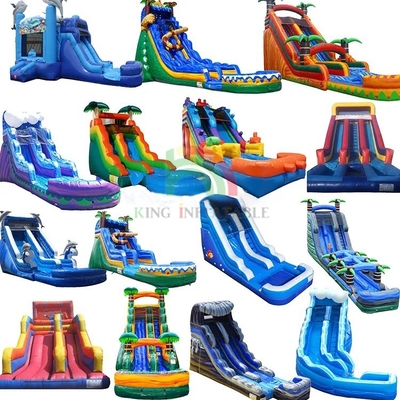 Deslizadores inflables personalizados Deslizadores de agua inflables húmedos y secos con piscina