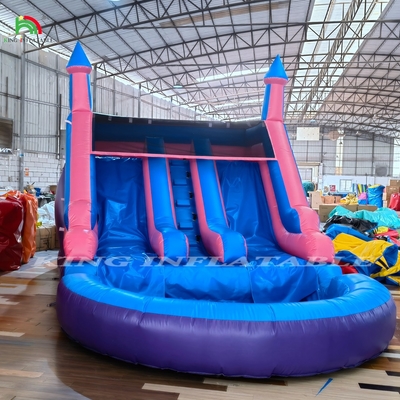 Populares toboganes de agua inflables comerciales con piscina