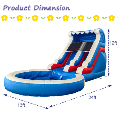 Ventas directas de fábrica tobogán de agua inflable con piscina tobogán de agua inflable para adultos y niños