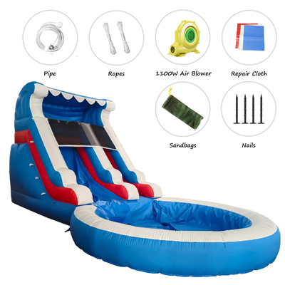 Ventas directas de fábrica tobogán de agua inflable con piscina tobogán de agua inflable para adultos y niños