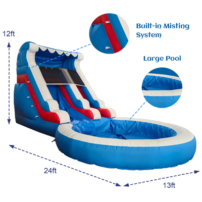 Ventas directas de fábrica tobogán de agua inflable con piscina tobogán de agua inflable para adultos y niños