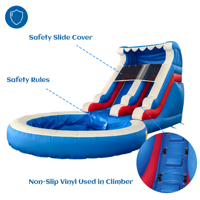 Ventas directas de fábrica tobogán de agua inflable con piscina tobogán de agua inflable para adultos y niños