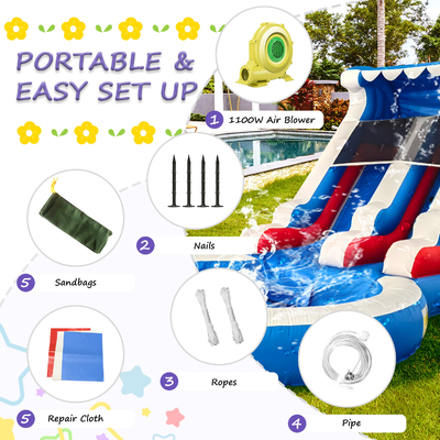 Ventas directas de fábrica tobogán de agua inflable con piscina tobogán de agua inflable para adultos y niños