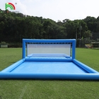 33FT Corte de voleibol inflable Piscina Blue Beach Water Volleyball Net Campo con bomba de aire para el juego de deportes al aire libre