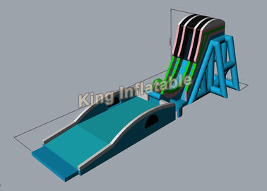 cielo modificado para requisitos particulares PVC largo del verde de los 38m que vuela los toboganes acuáticos inflables gigantes para el acontecimiento