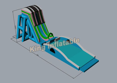cielo modificado para requisitos particulares PVC largo del verde de los 38m que vuela los toboganes acuáticos inflables gigantes para el acontecimiento