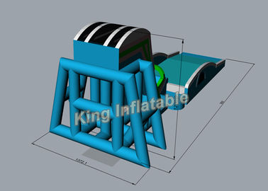 cielo modificado para requisitos particulares PVC largo del verde de los 38m que vuela los toboganes acuáticos inflables gigantes para el acontecimiento