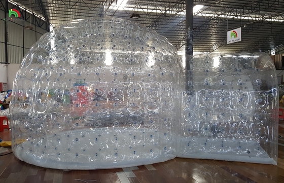 Decorado inflables 10 pies de diámetro Balón de nieve vacío Transparente tienda de burbujas