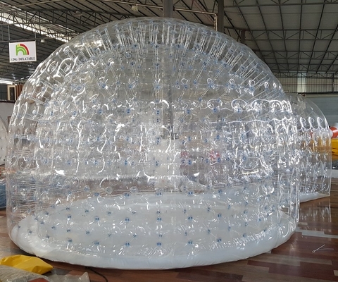 Decorado inflables 10 pies de diámetro Balón de nieve vacío Transparente tienda de burbujas