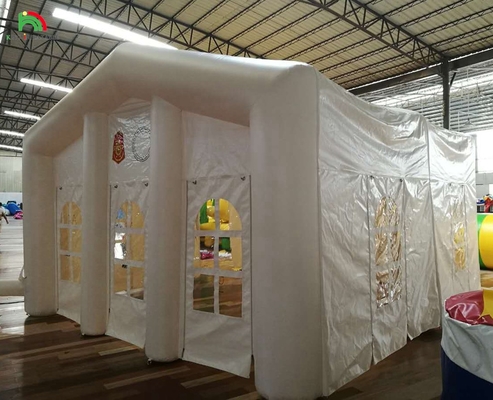 Blanco Gran Exterior Inflable Fiesta de bodas Luz LED Acampada Inflable Tienda de eventos al aire libre
