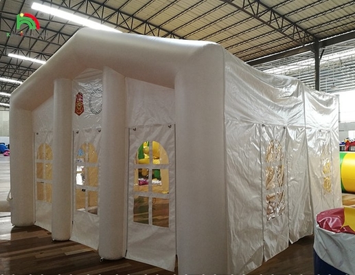 Blanco Gran Exterior Inflable Fiesta de bodas Luz LED Acampada Inflable Tienda de eventos al aire libre