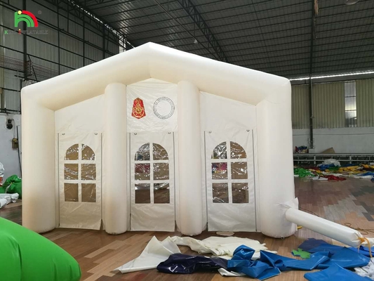 Blanco Gran Exterior Inflable Fiesta de bodas Luz LED Acampada Inflable Tienda de eventos al aire libre