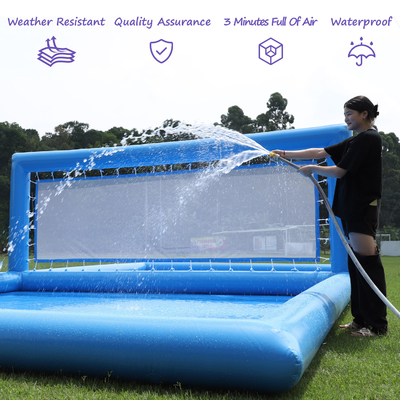 33x16.5x7FT Patio de voleibol inflable Playa de voleibol Red de voleibol Piscina de voleibol Campo de agua con bomba de aire para juego al aire libre