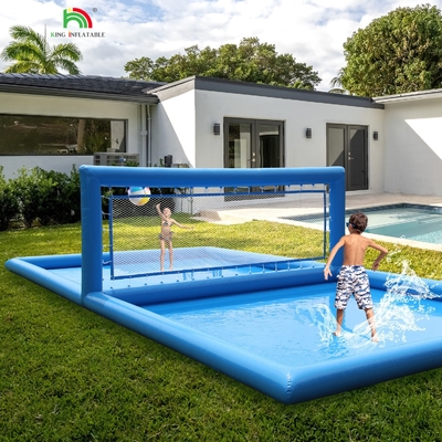 33x16.5x7FT Patio de voleibol inflable Playa de voleibol Red de voleibol Piscina de voleibol Campo de agua con bomba de aire para juego al aire libre