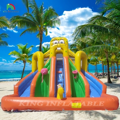 Deslizamiento acuático comercial inflables para niños al aire libre Deslizamiento acuático de doble carril Casa de rebote Deslizamiento acuático inflables con piscina
