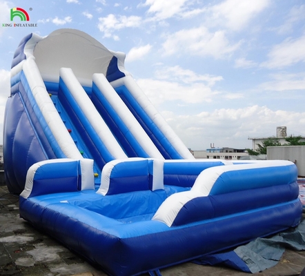 Curva de alta calidad de doble carril sopla para niños tobogán de agua inflable