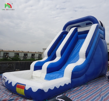 Deslizamiento de agua gigante comercial inflables para niños Deslizamiento de agua inflables al aire libre con piscina