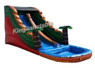 Diapositiva de salto inflable brillante, 18 pies tropicales de tobogán acuático con la lona del PVC