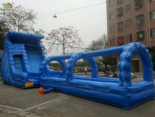 Deslizamiento de agua inflable comercial con piscina deslizamiento de agua inflable con piscina